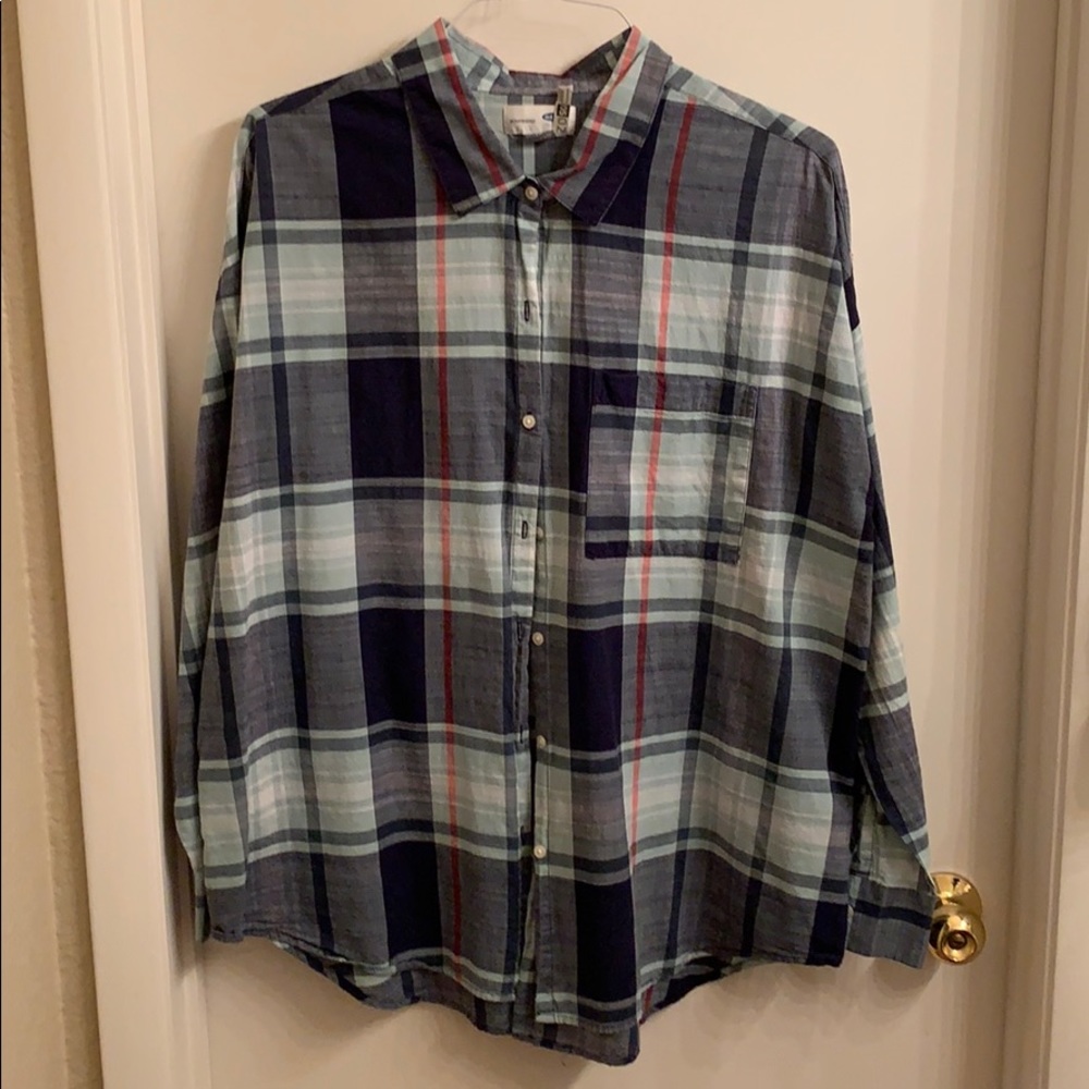 Women’s Plaid Boyfriend Button Down